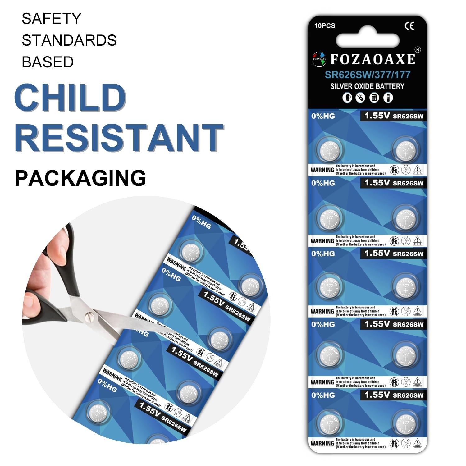 80 Pack SR626SW Watch Batteries – Long-Lasting Silver Oxide LR626 AG4 376 Coin C