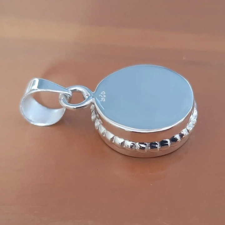 925 Sterling Silver 8mm Round Bezel Pendant Blank DIY Handmade Jewelry Setting