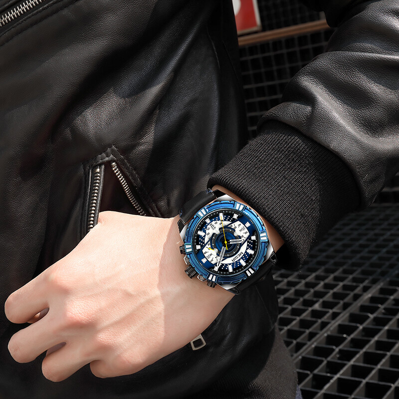 MEGIR Mens Watches Top Brand Luxury Quartz Watch Men Causal Waterproof Chronogra