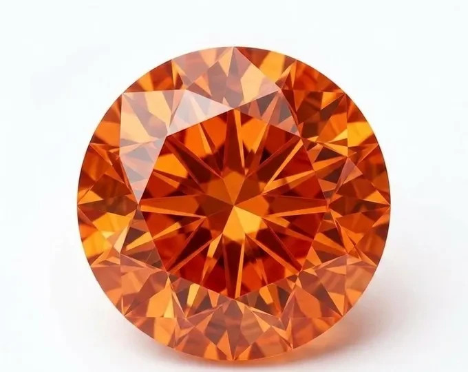 CERTIFIED Natural Orange Earth Mined Diamond 3.05 Ct Round VVS1/ 9.5 mm