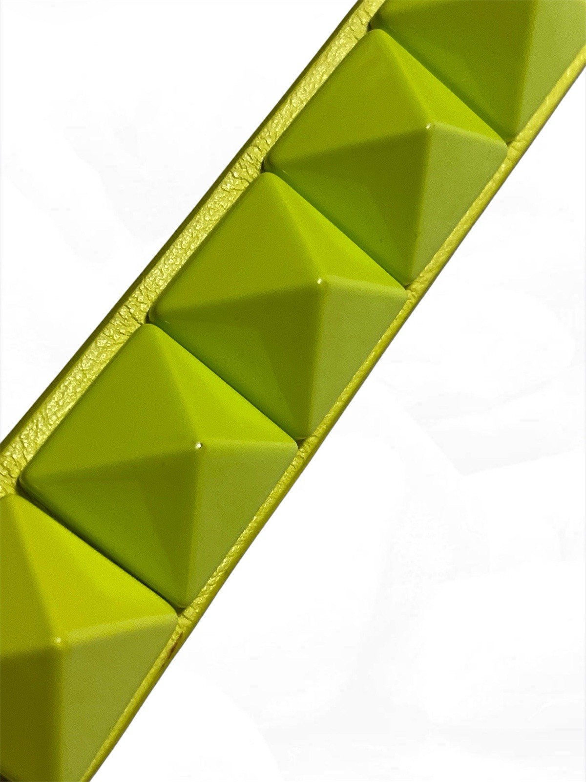 VALENTINO GARAVANI Rockstud Bracelet in Fluorescent Green Leather