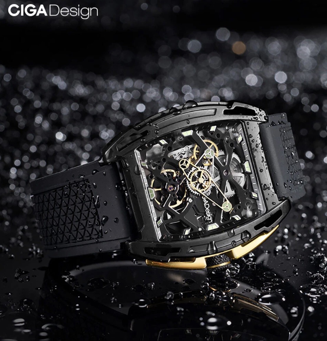 CIGA Design Z Series Automatic Openworked Steel Dlc Gold Black Men’s Watch