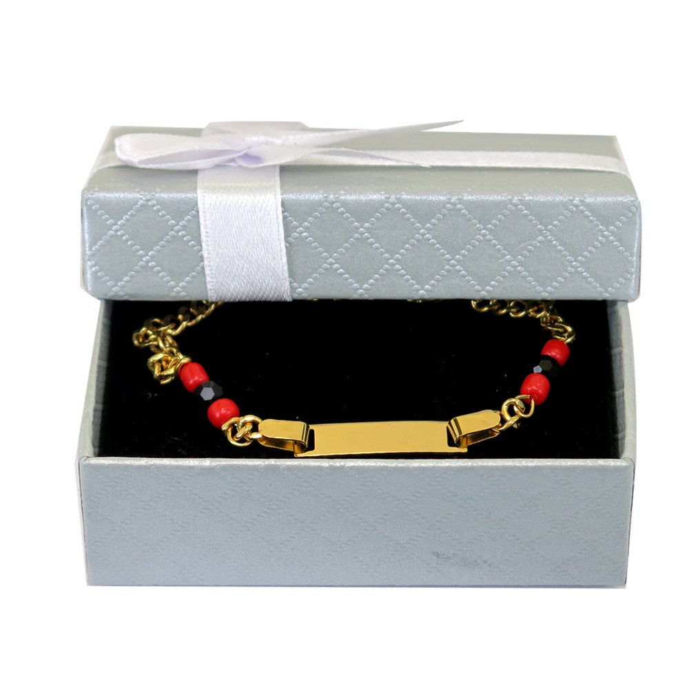 Name Engraving Gold Baby Black Hand Pulsera de Azabache Bracelet for kids