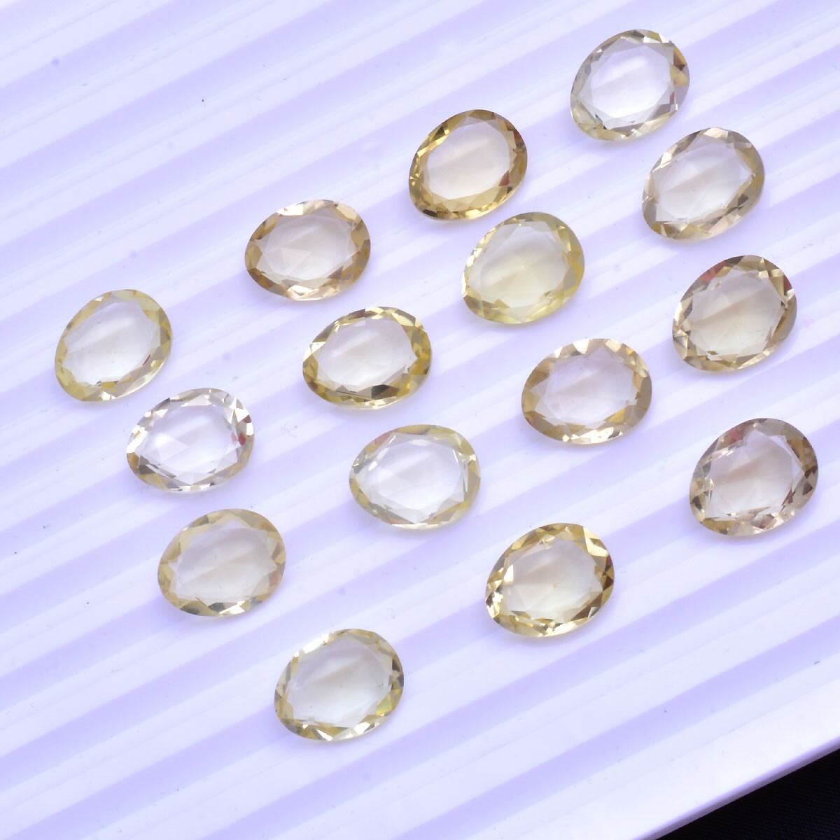 VVS 15 Pcs Natural Citrine 13.98mm-14.15mm Faceted Cut Loose Gemstones Wholesale