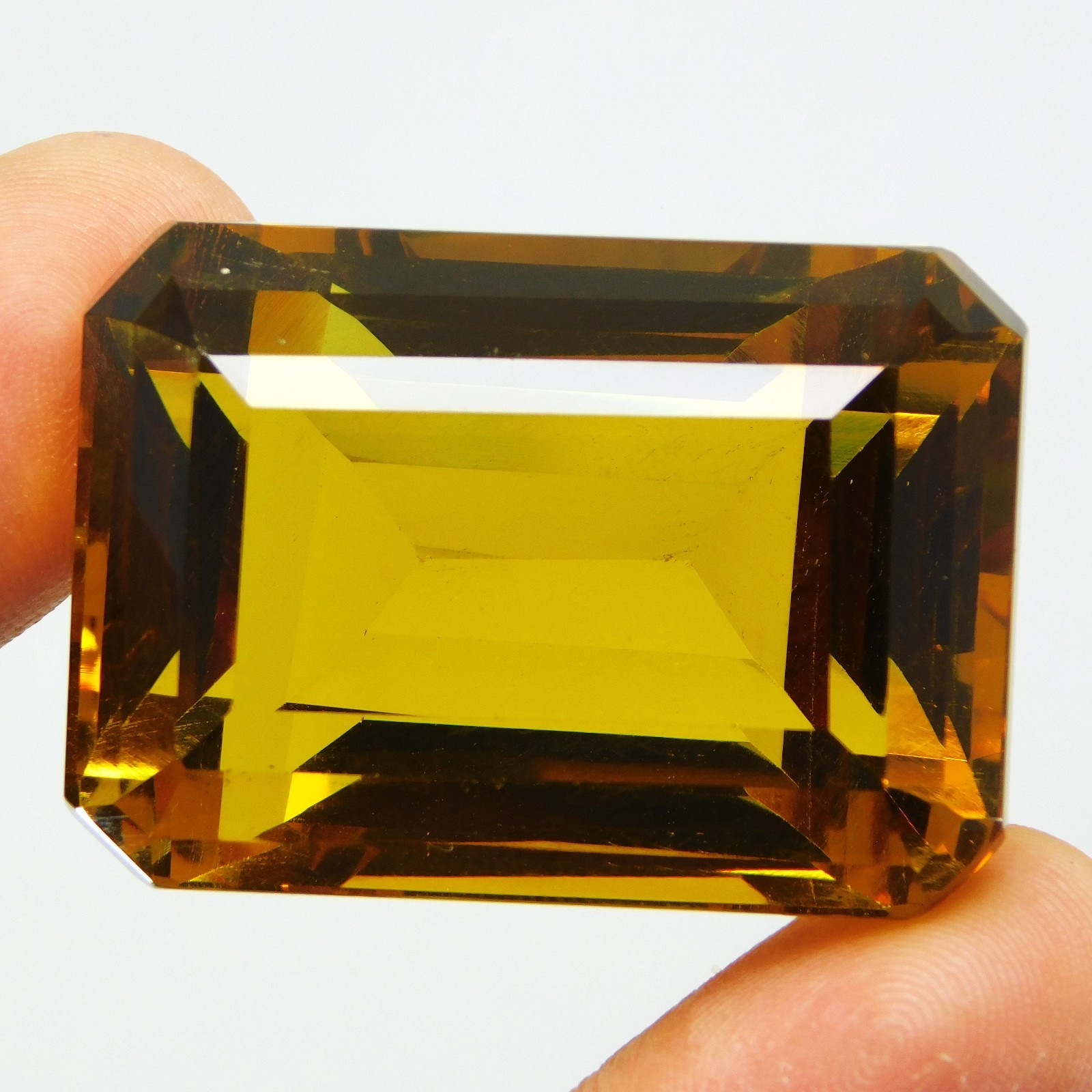 Certified 190.00 Cts Natural Mogok Painite Orange Yellow Emerald Shape Gemstone