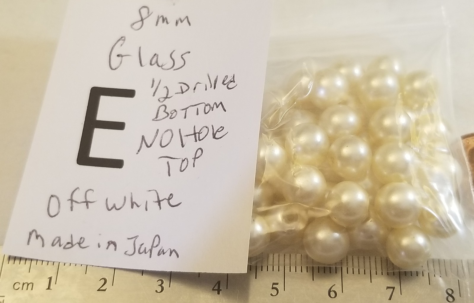 Vtg 8mm No Hole Pearl Bead ball Mix Cream White Color Jewelry Craft repair Lot