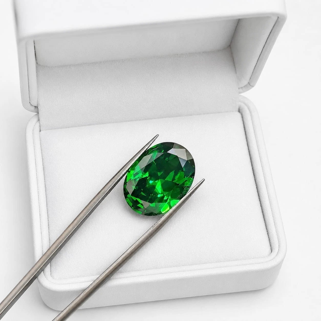 Natural 9.45 Ct Green Emerald Flawless Certified Oval Cut Loose Gemstone