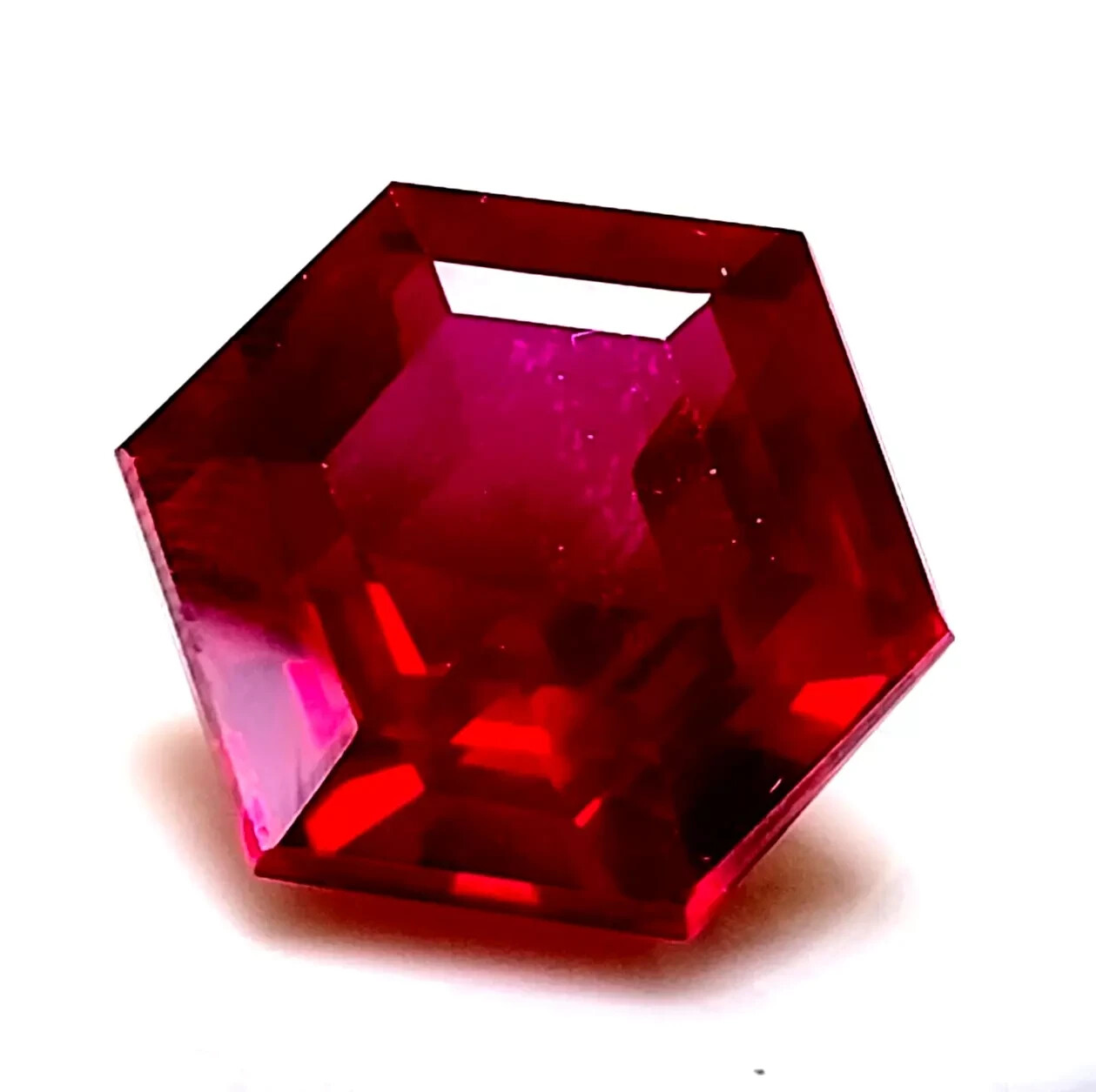 Natural Ruby Red Hexagon Shape 35.21 Ct Certified Loose Gemstone With Free Gift