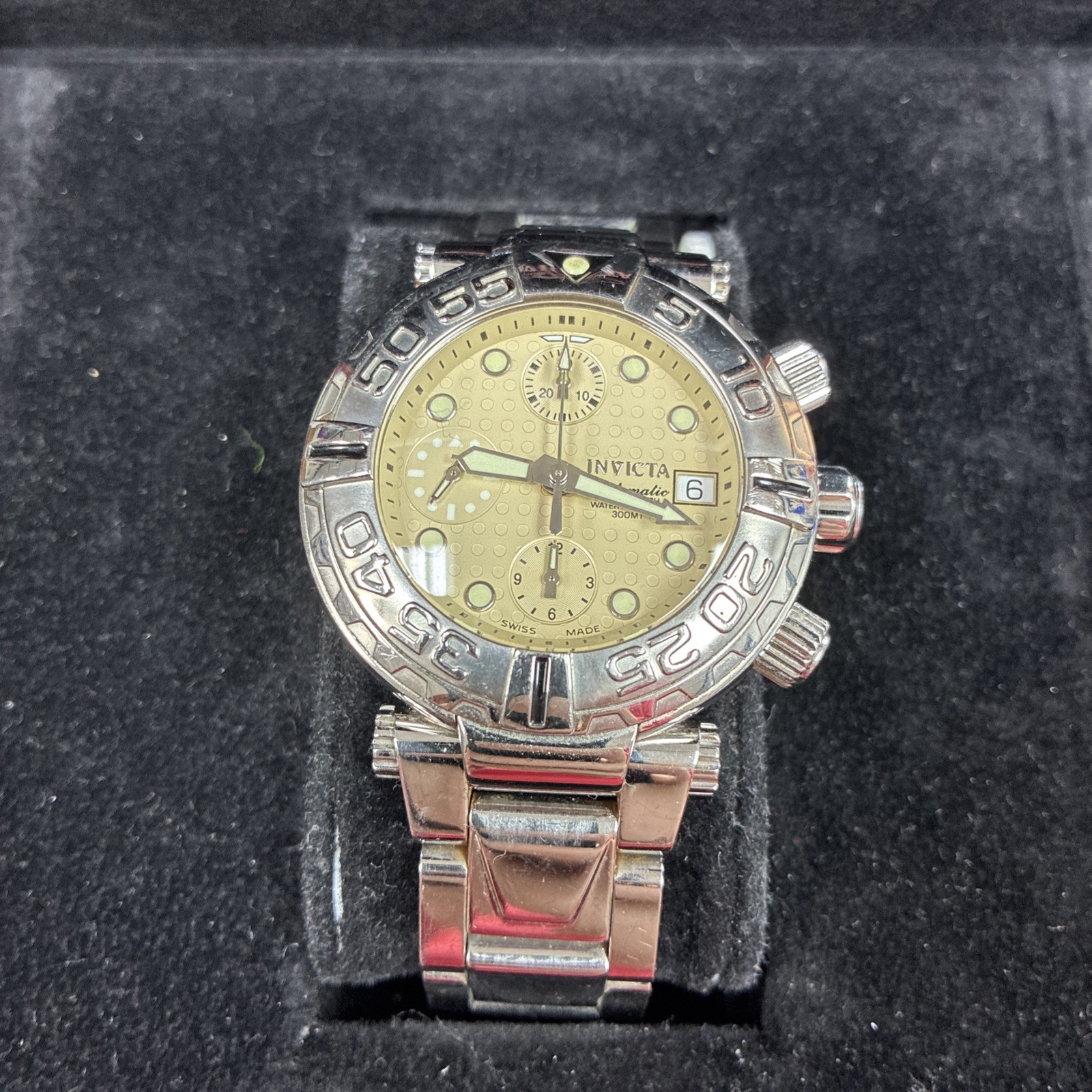 INVICTA 2087 SUBAQUA NOMA I VALJOUX 7750 AUTOMATIC CHRONOGRAPH Display Box Case