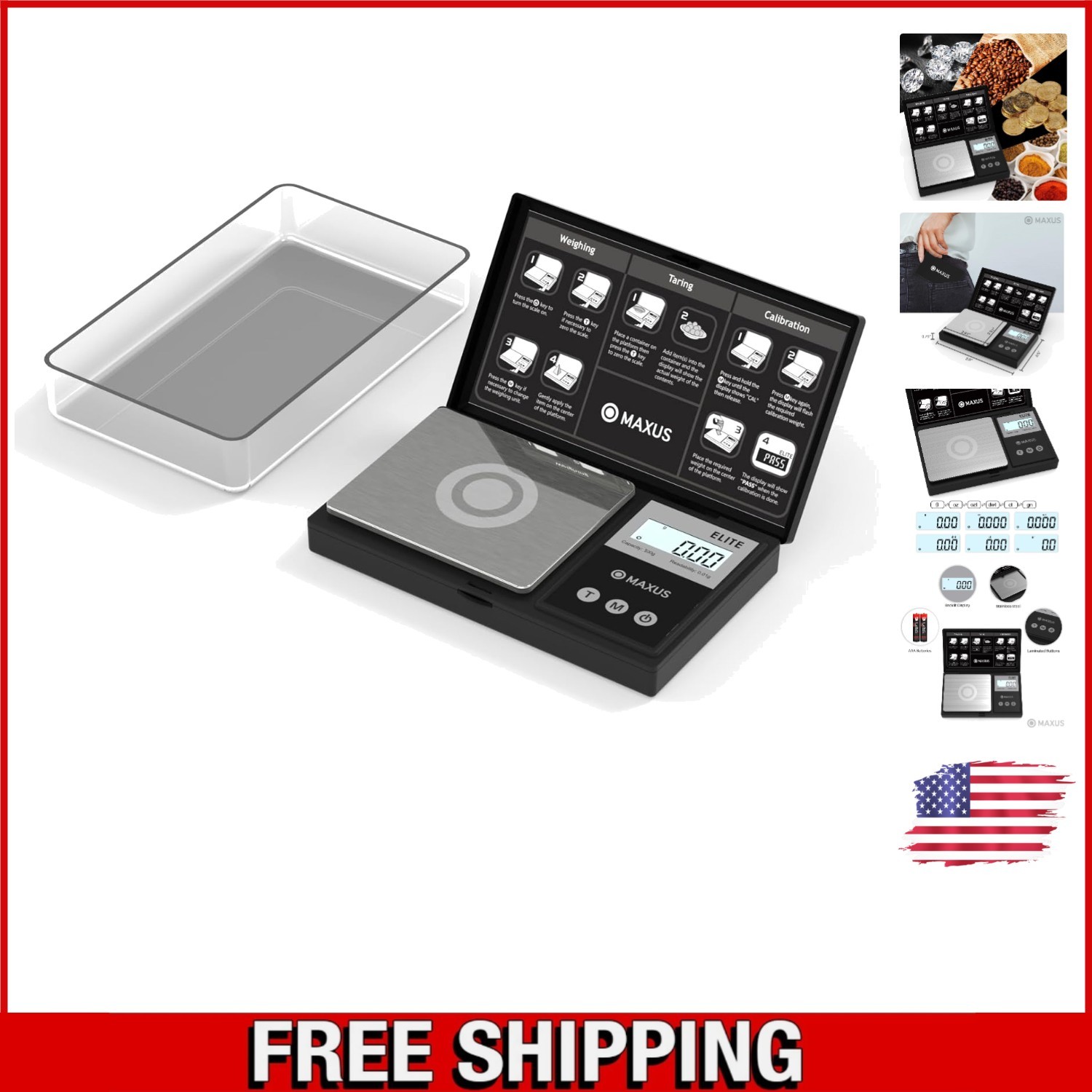 Portable Digital Pocket Gram Scale 500g x 0.01g with Tare Function for Jewelry