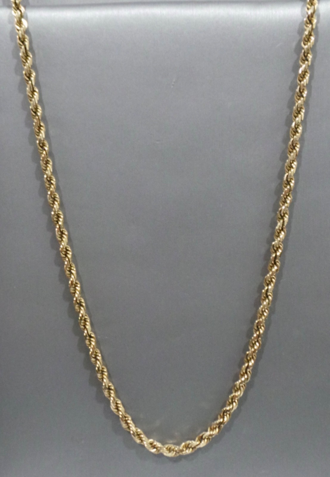 Solid 14k 585 Yellow Gold 22″ Rope Chain Link Necklace 26.92g 3.7mm