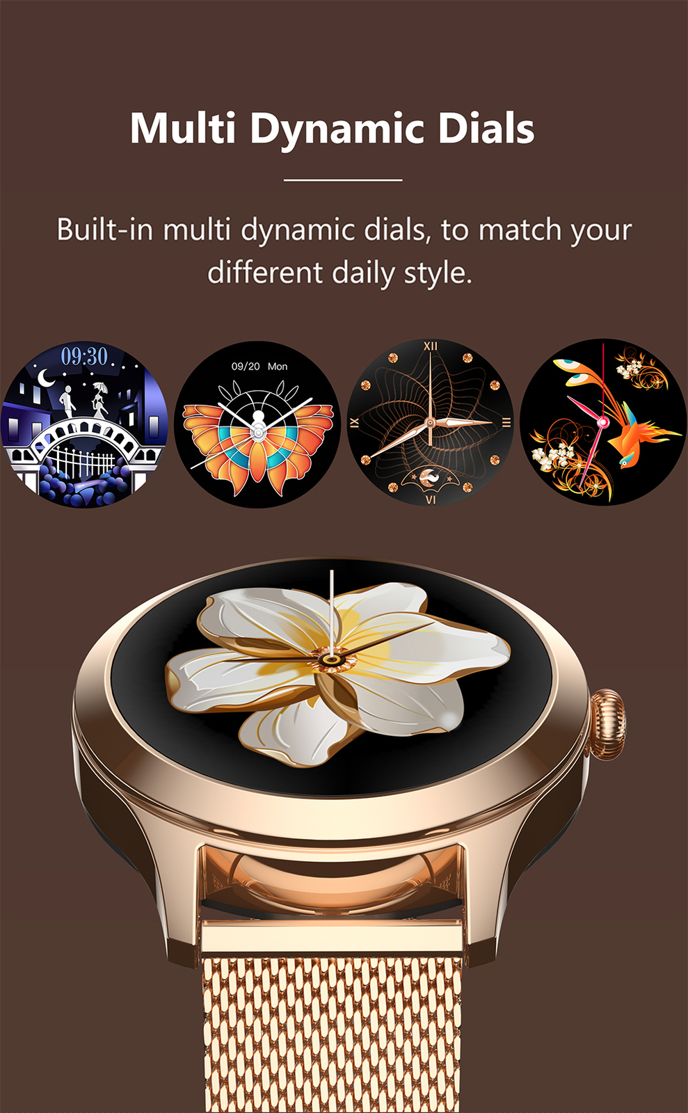 Women Girls Female Bluetooth Smart Watch Fitness Watch Steps Counter Wristwatch