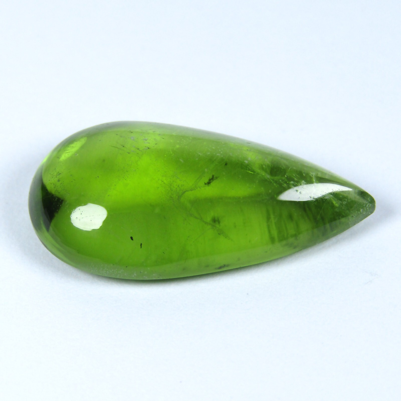 13.90 Cts EXQUISITE PEAR CABOCHON NATURAL PERIDOT LOOSE GEMSTONE