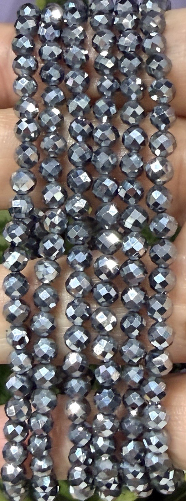 Wholesale 6 Pcs Natural Terahertz 4mm Faceted 7.5” Healing Stretch Bracelet