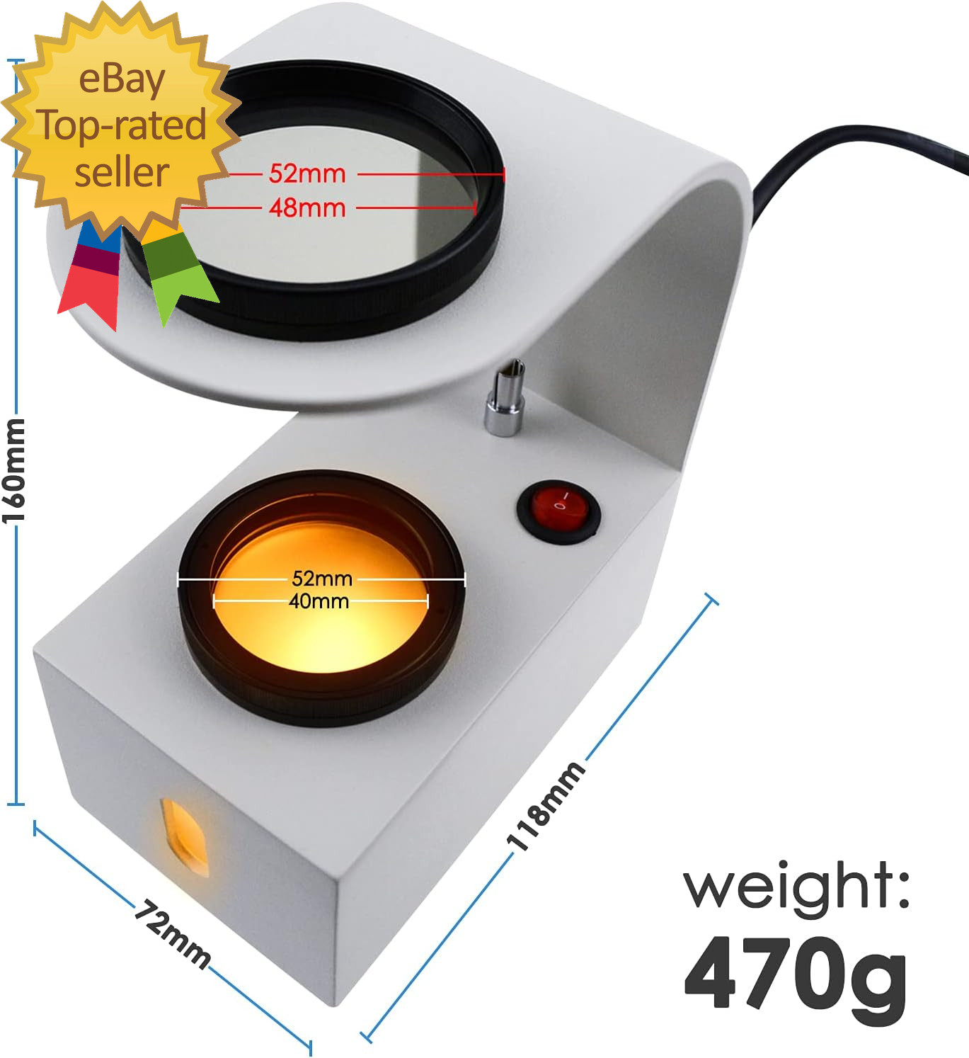 Polariscope LED Light with Glass Rotatable Filters Jewelry Polarizer Tester