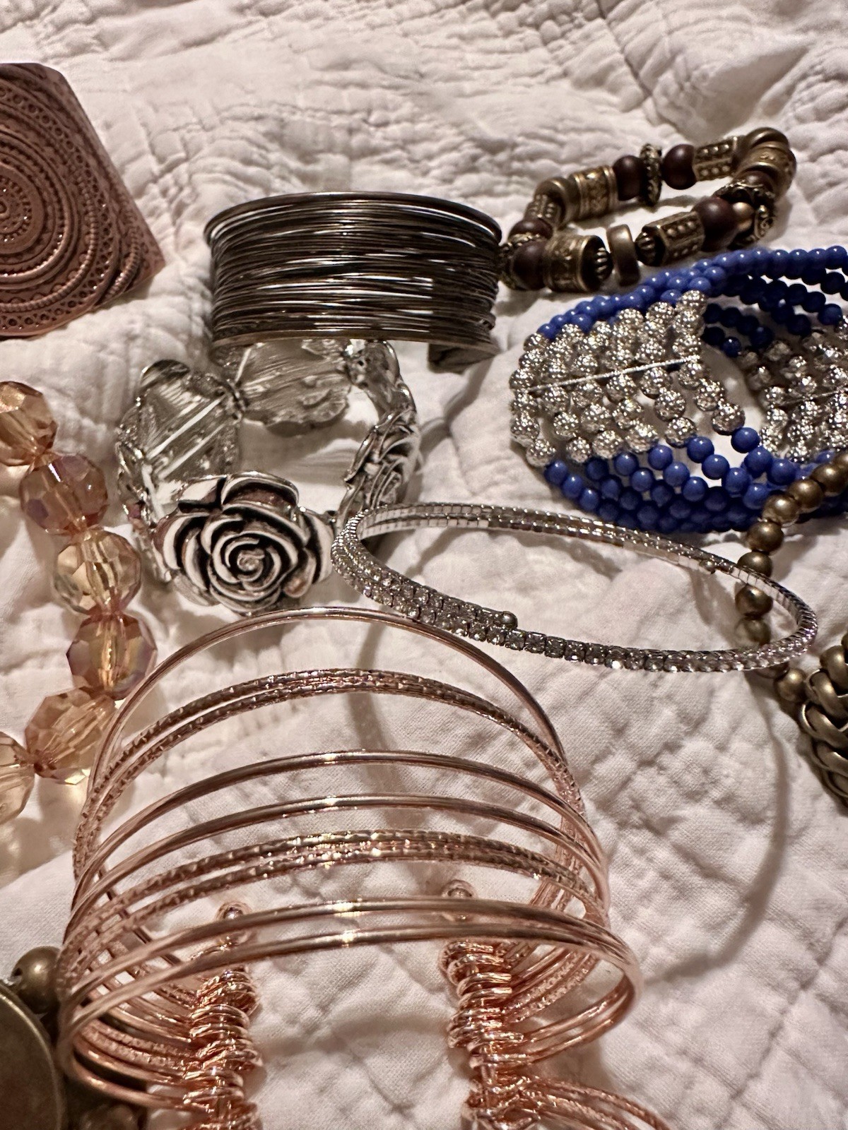 Assorted Multicolor Stackable Fashion Bracelets & Beaded Cuff Bangle. 16 pc