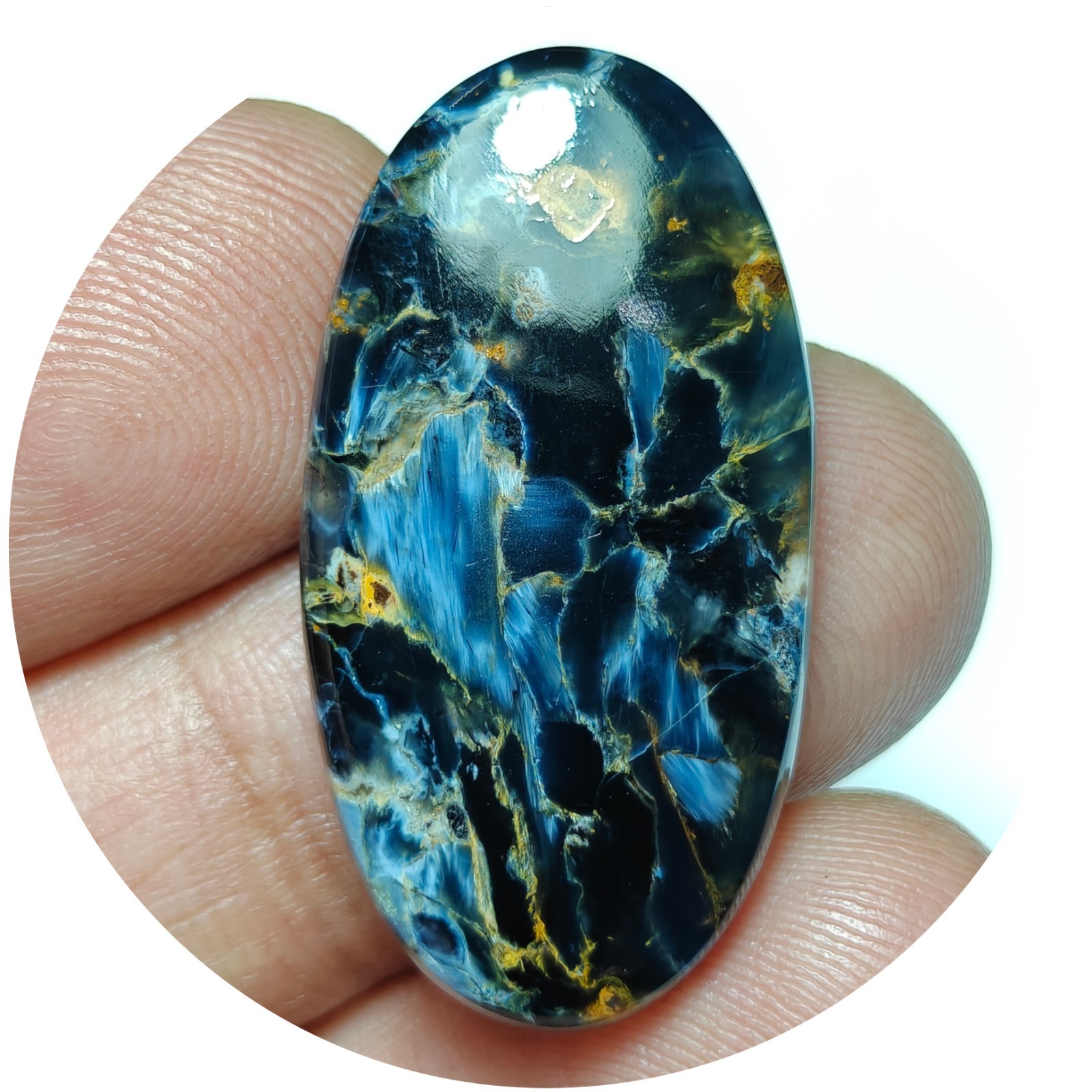 Natural Pietersite Cabochon Loose Gemstone For Jewelry Making| 17x33x4mm, 22ct