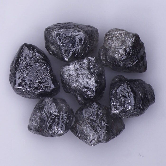2.00 CARAT RAW CRYSTAL NATURAL BLACK COLOR ROUGH DIAMOND LOT 2.75 to 3.25 MM