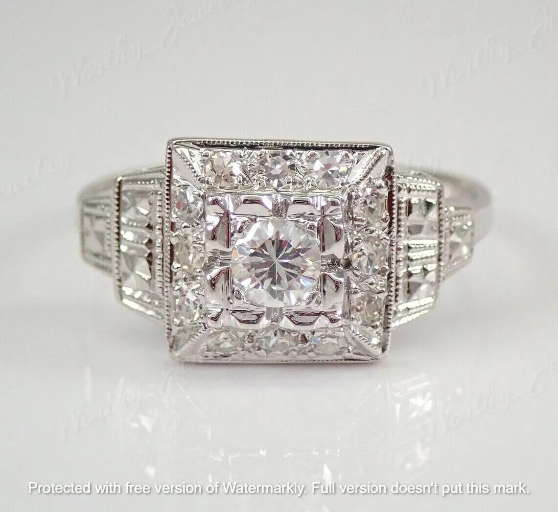 2.30Ct Round Lab-Created Diamond Engagement Ring 14K White Gold Finish