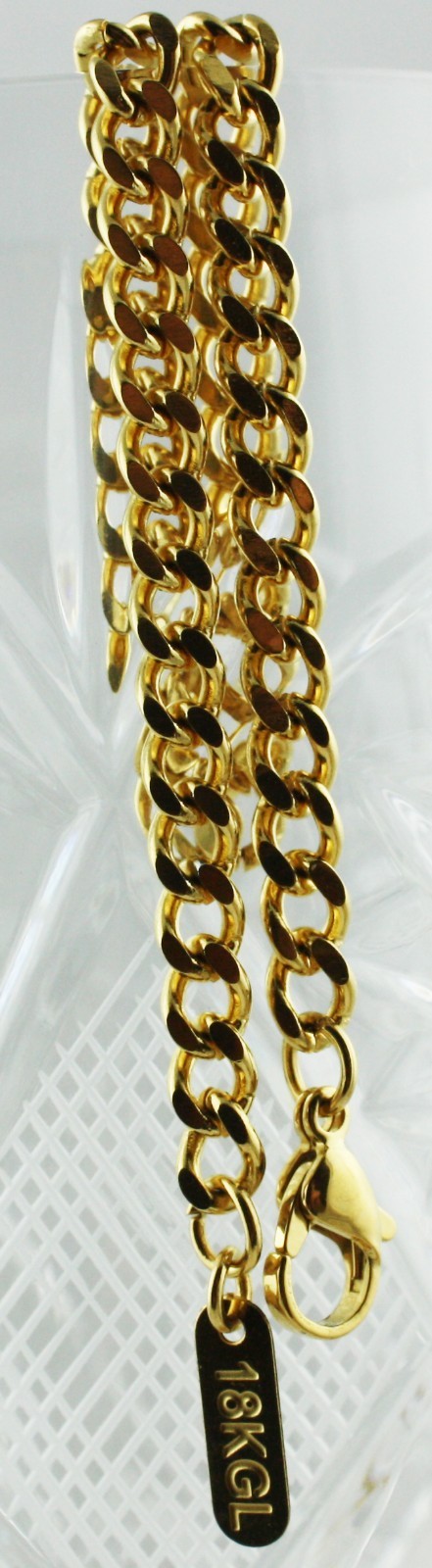 Chain Necklace Bracelet 18k gold plated Link Curb Cuban 4mm 7-36” Men’s