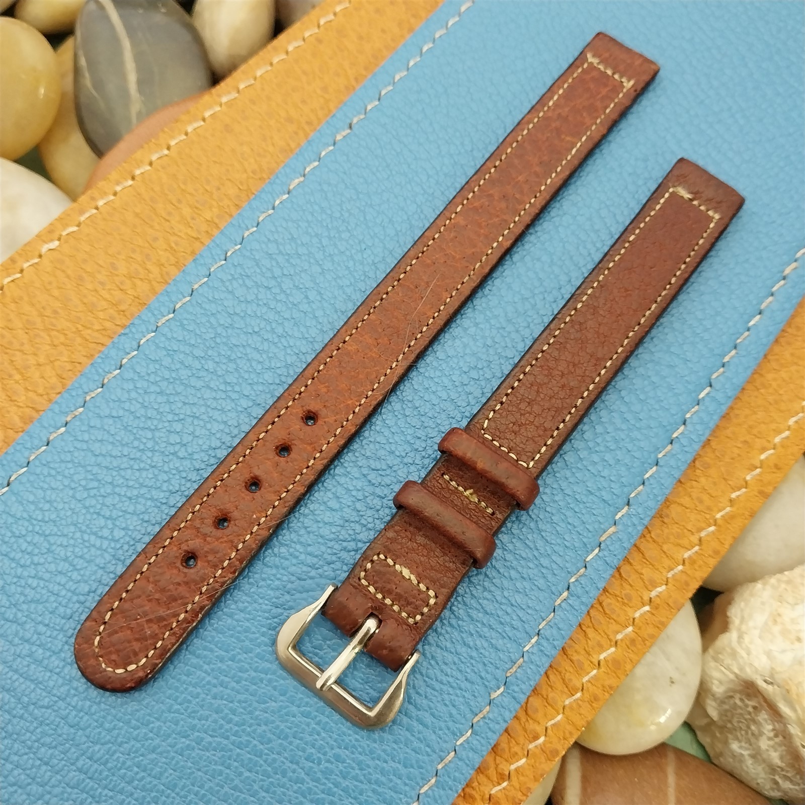 Vintage 1/2″ 12.3mm Oiled Pigskin Long Unused Classic 1940s-1950s Watch Band