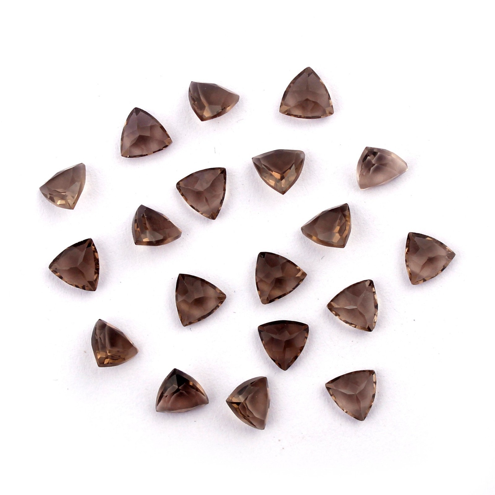 Natural Smoky Quartz Trillion Faceted Cut 5mm To 20mm Loose Gemstone