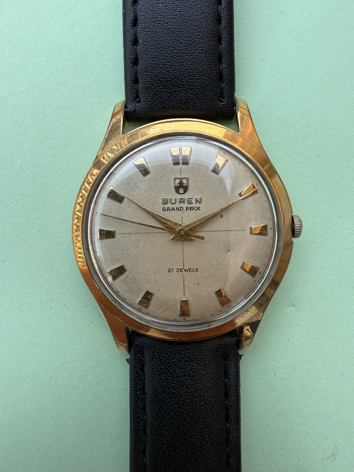 Buren Grand Prix Vintage Gold-Plated Watch