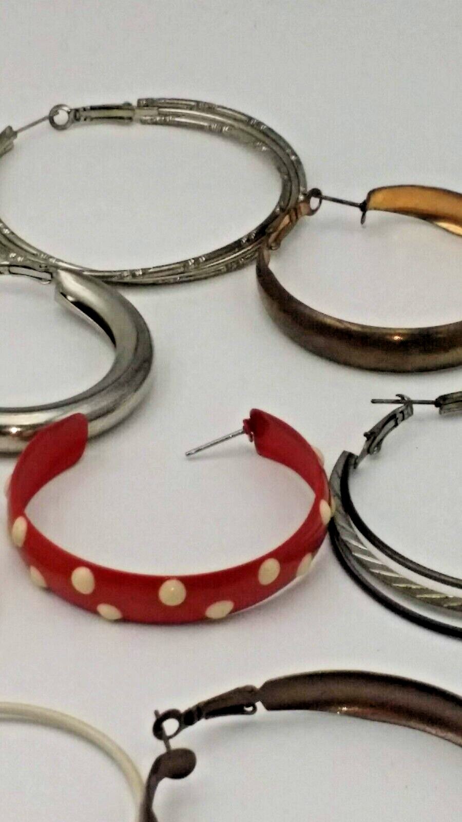 Earrings Pierced Hoop Singles Red Purple Silver-tone Golden Yellow Lot of 25