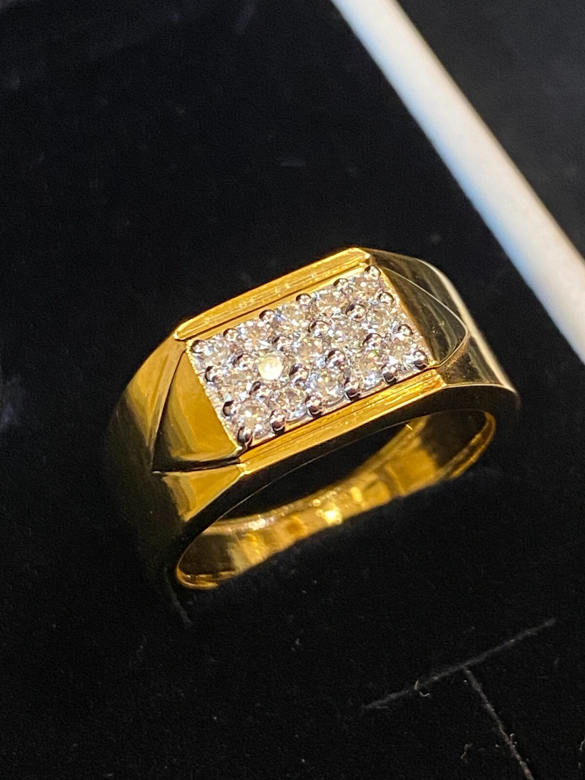 Pave 0.70 Cts Round Brilliant Diamonds Men’s Anniversary Band Ring In 14K Gold