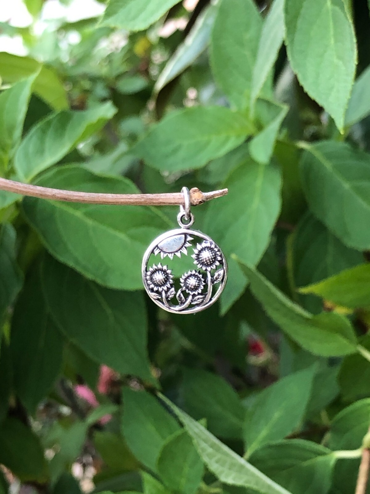 925 Sterling Silver Sun Sunflower Pendant Charm 15mm(0.59″)/22mm(0.87″)