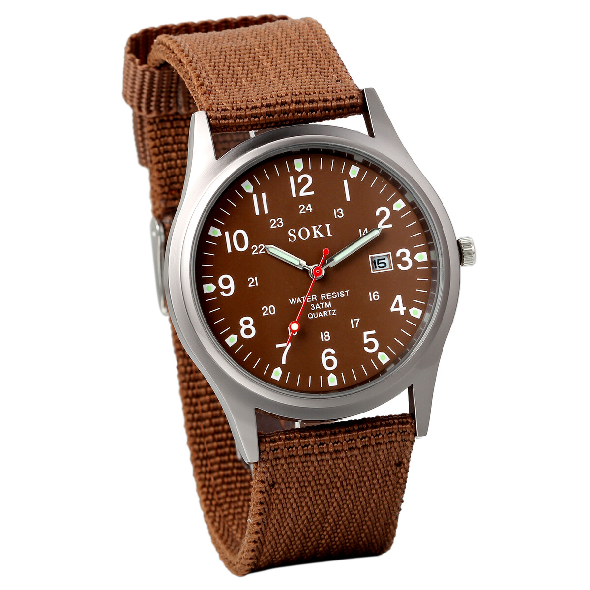 Easy-to-Read Date Leather Strap Watch Calendar Luminous Watch Simple Wristwatch