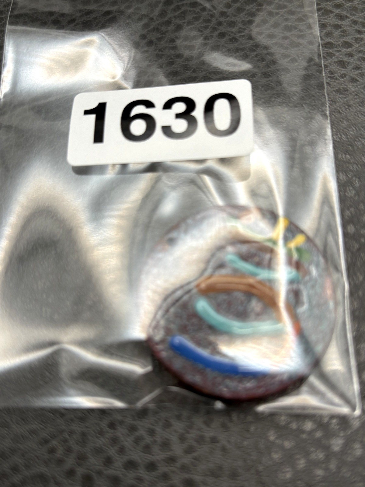 Handmade “LOVE” Enamel Copper Pendant Brooch Colorful Abstract Circle Art Pin
