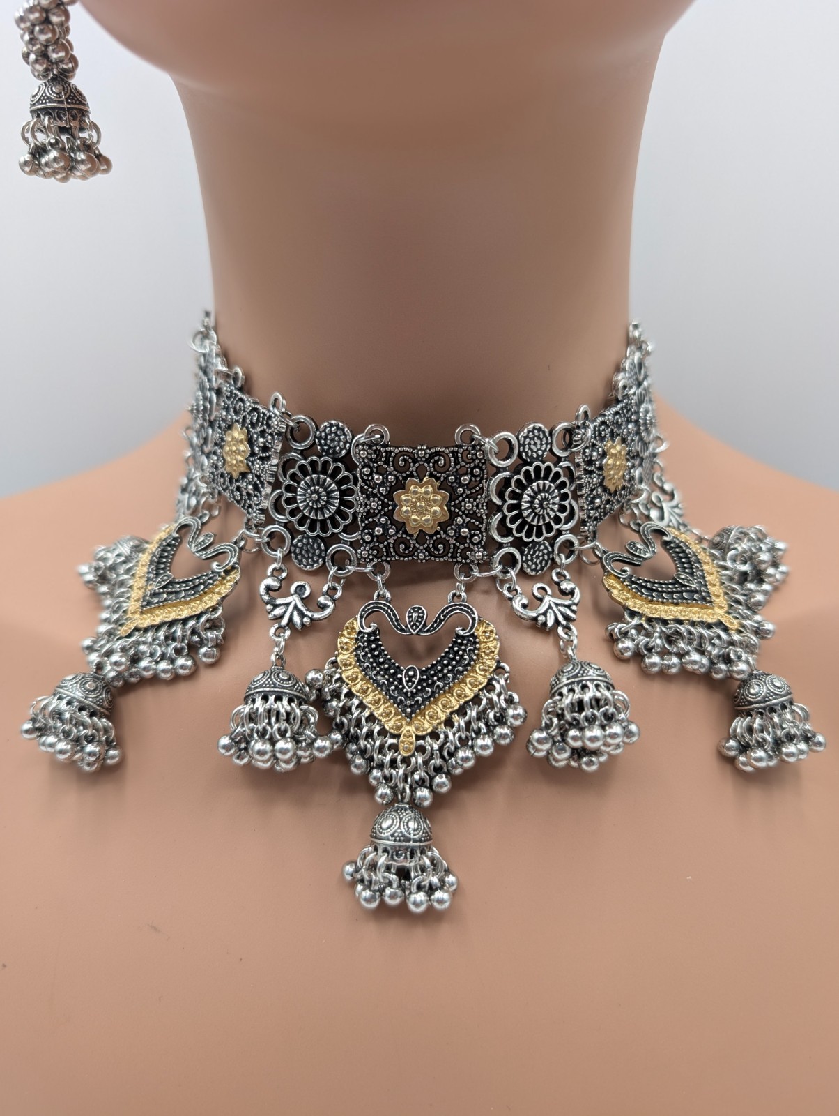 Aurum Necklace Set | Fusion Dual Tone Necklace Set | Boho Fashion