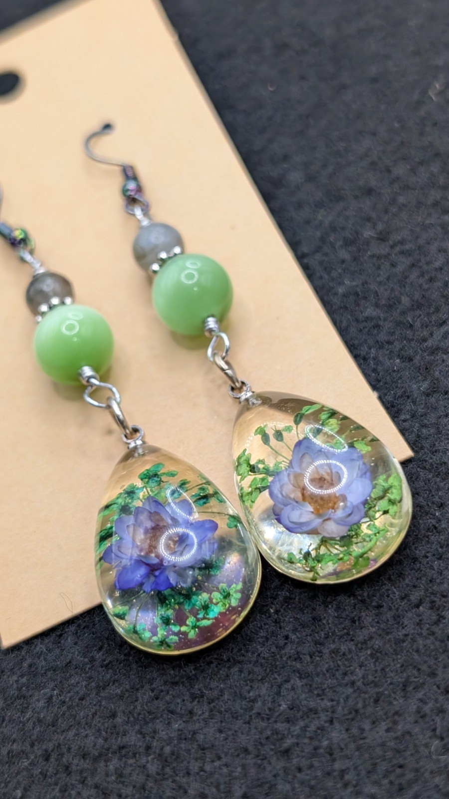Women’s Flower Stylish Boho Mixed Beaded Drop Dangly Hook Earrings 💙💚🤍🤎