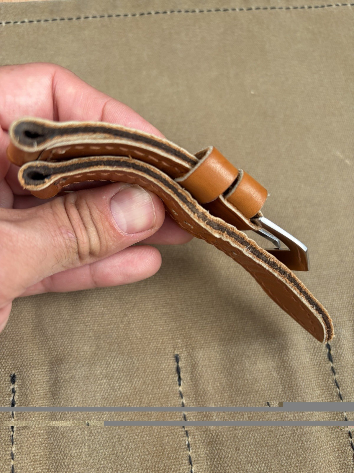 Custom 24mm Panerai Leather Strap 4-5mm Thick Light Brown 127/80 Pre-V Buckle