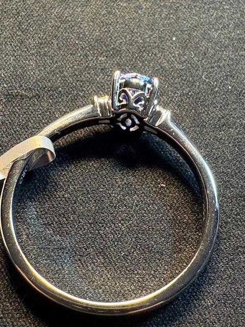 Tanzanite Ring Size 11 – 10K White Gold with Natural Diamonds, Great Investment