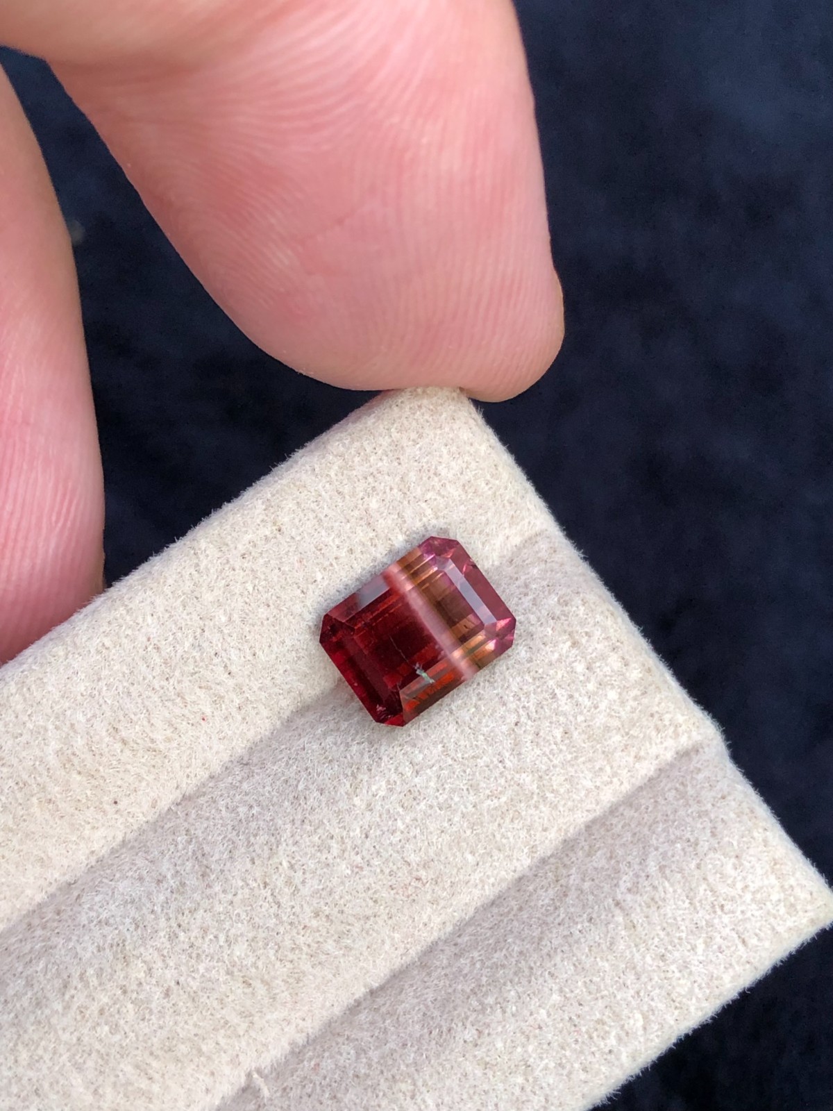 Emerald Cut Quad Color Natural Tourmaline Gemstone: 1.8 Carats