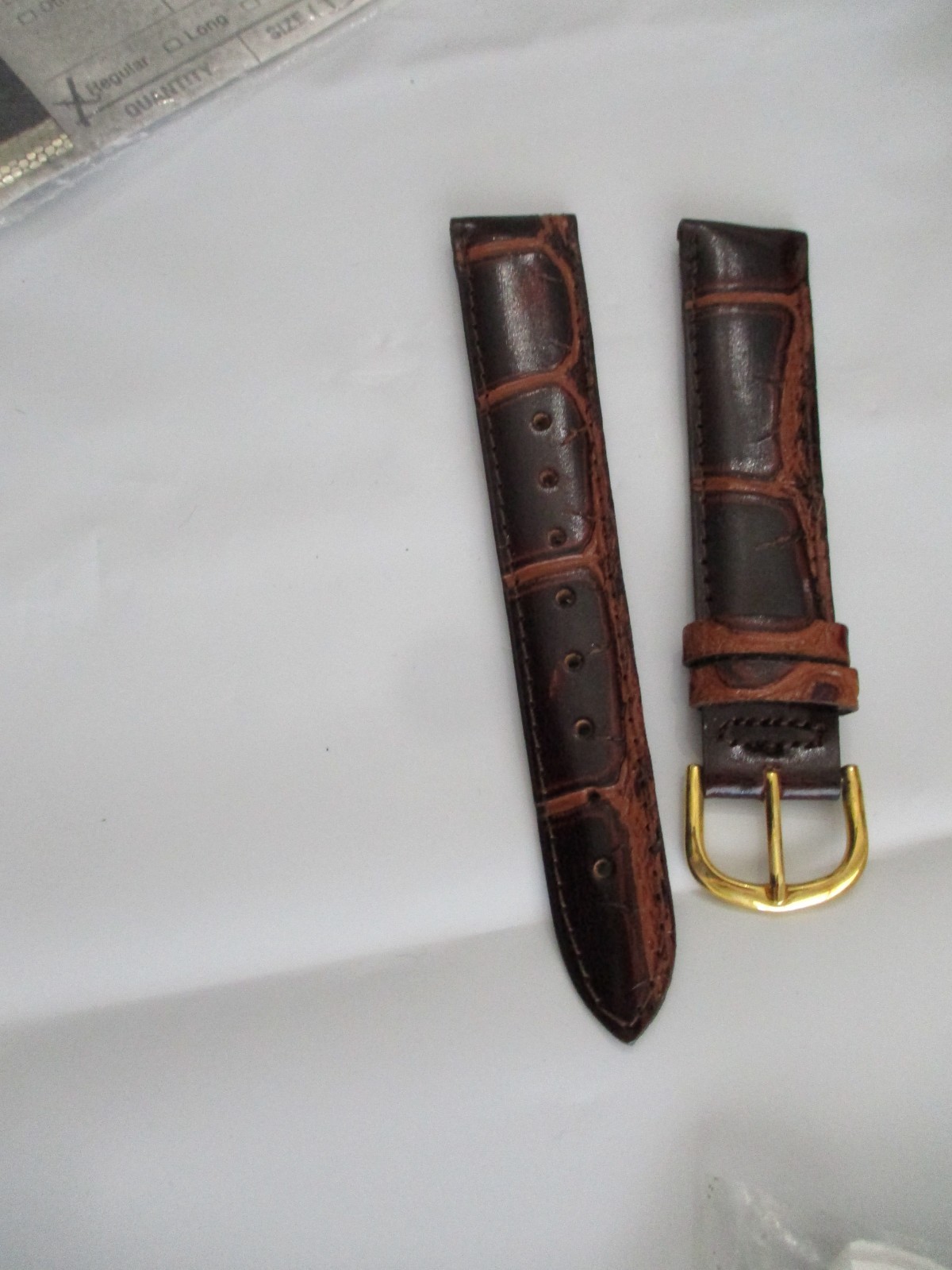 watchstrap watch band strap 18mm leather gold usa brown croco grain