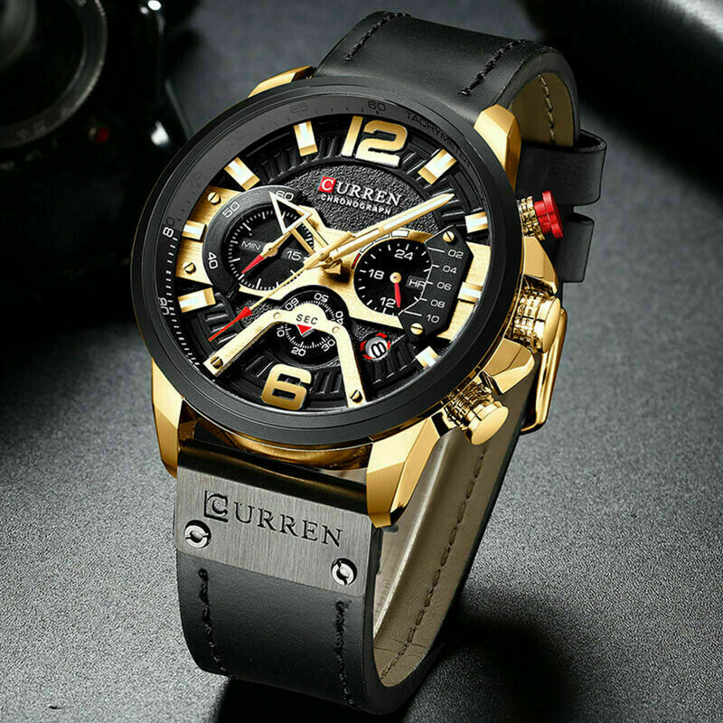 CURREN Casual Sport Watches for Men Top Brand Luxury Military Leather Wristwatch