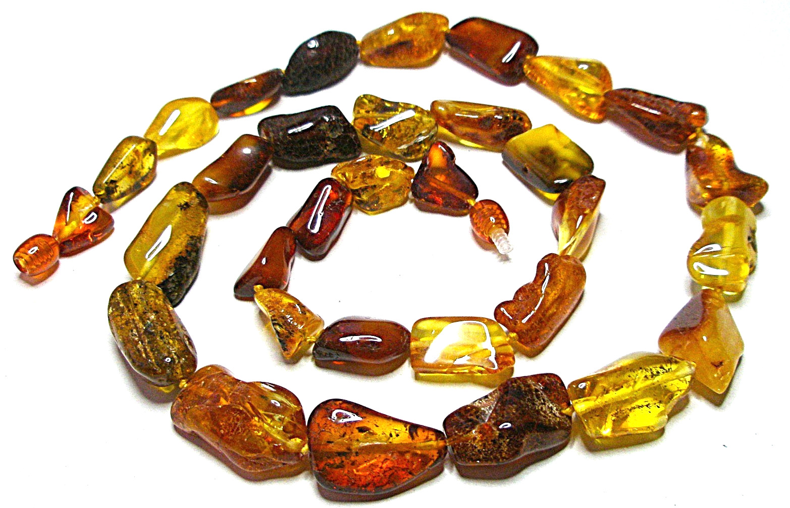 Genuine Polished Baltic Amber Necklace Multicolor 60 cm! – 23.5 inch, Handmade