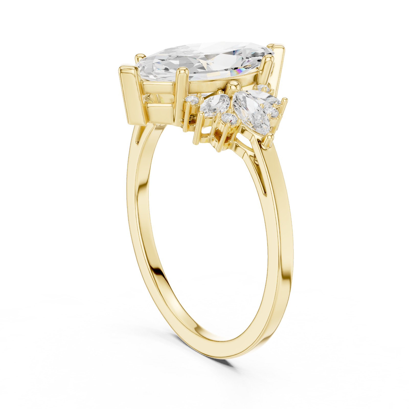 TCW 1.80 Ct Lab Grown Diamond Ring Elegance Women Anniversary 14K Gold Over