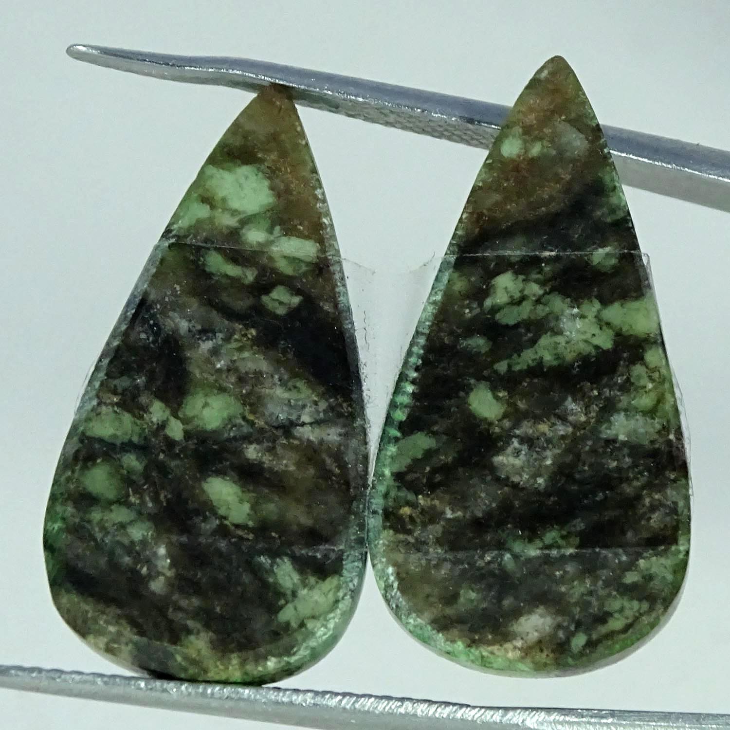 20.50Cts RARE Natural Nundoorite Pair Pear Cabochon Gemstone 13X25X4MM
