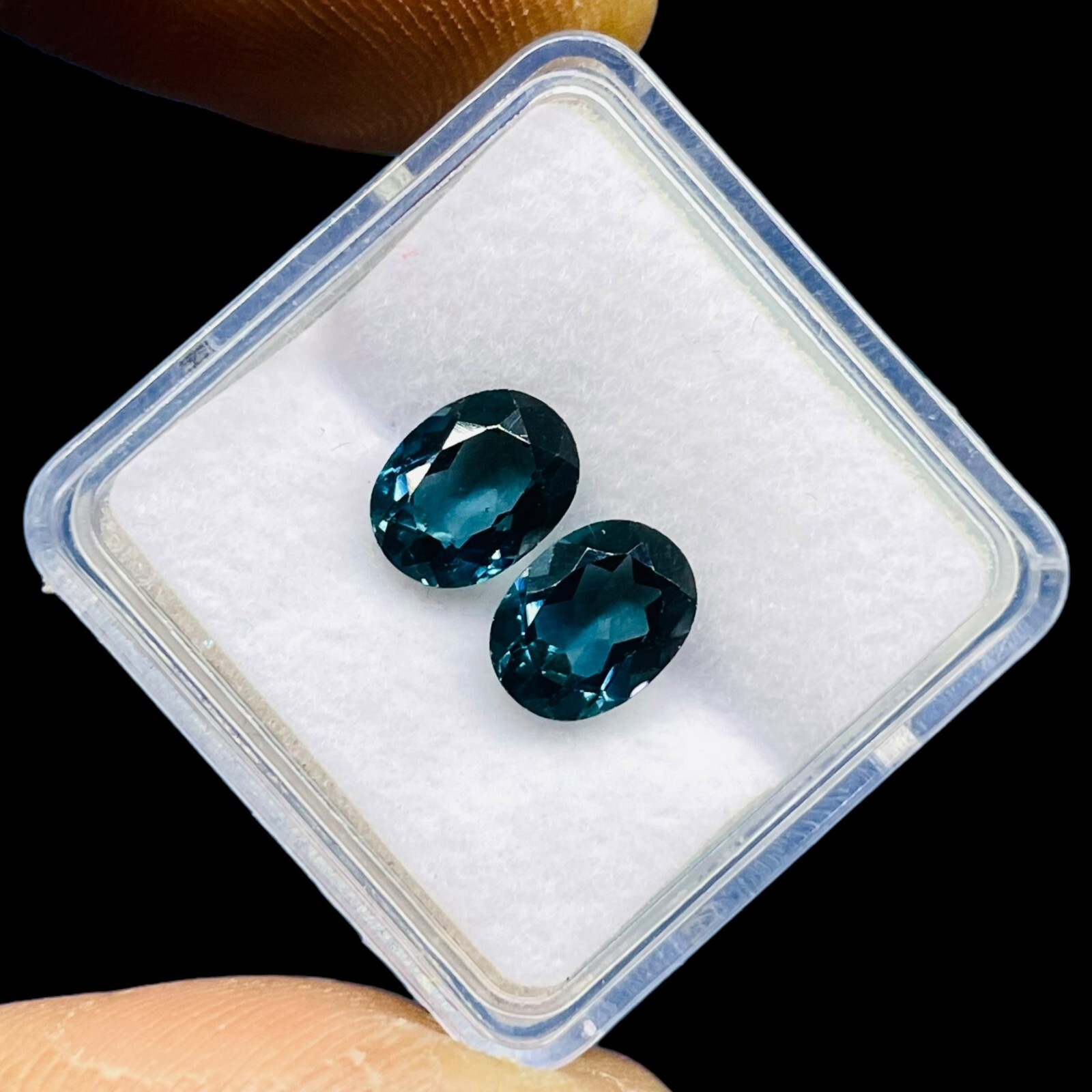 2 Pcs Natural London Blue Topaz Pair 8x6mm Oval Cut Loose Gemstones Lot 3.50 Cts