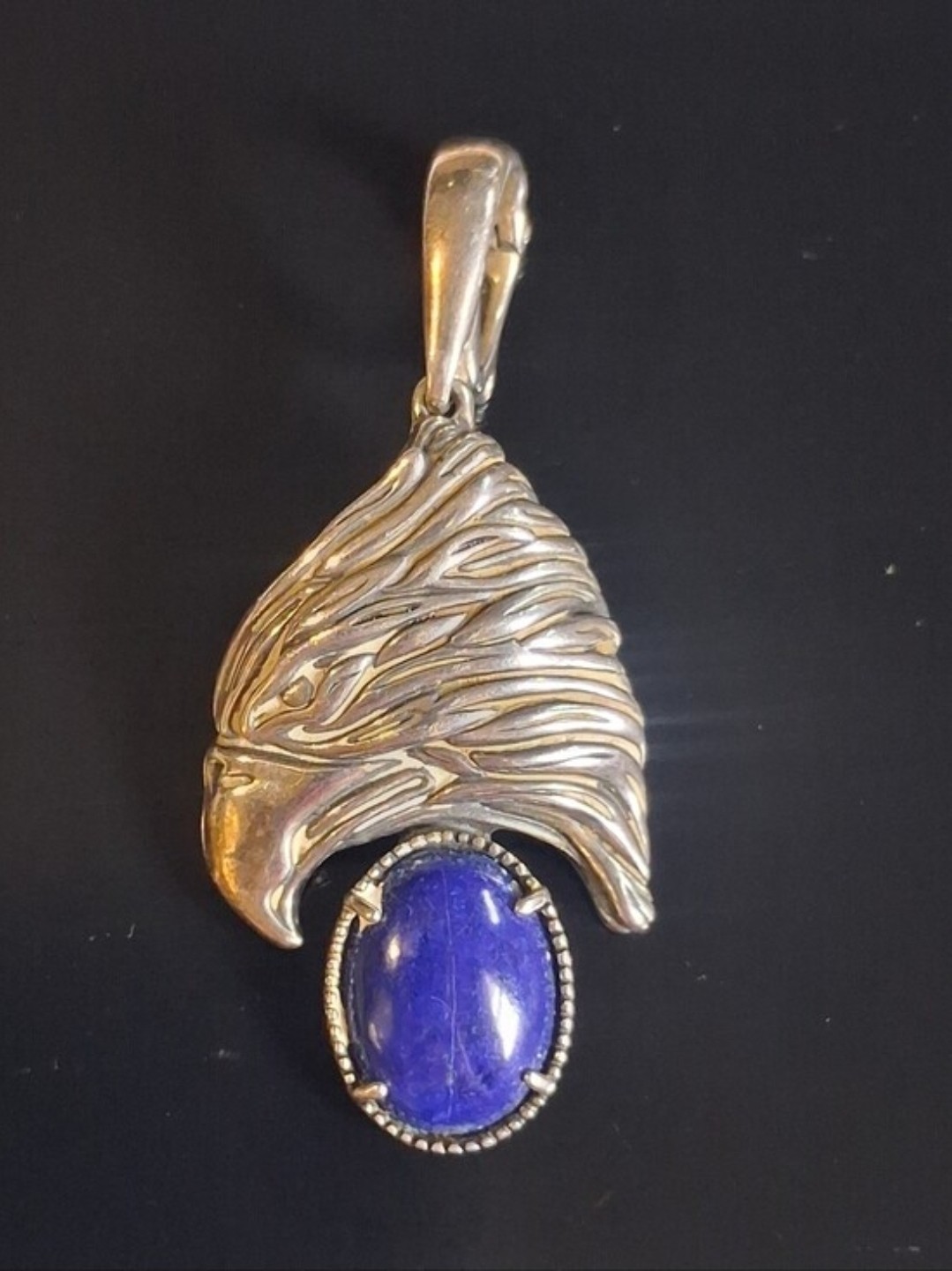 Carolyn Pollack & Fritz Casuse American West Eagle & Lapis Enhancer Pendant