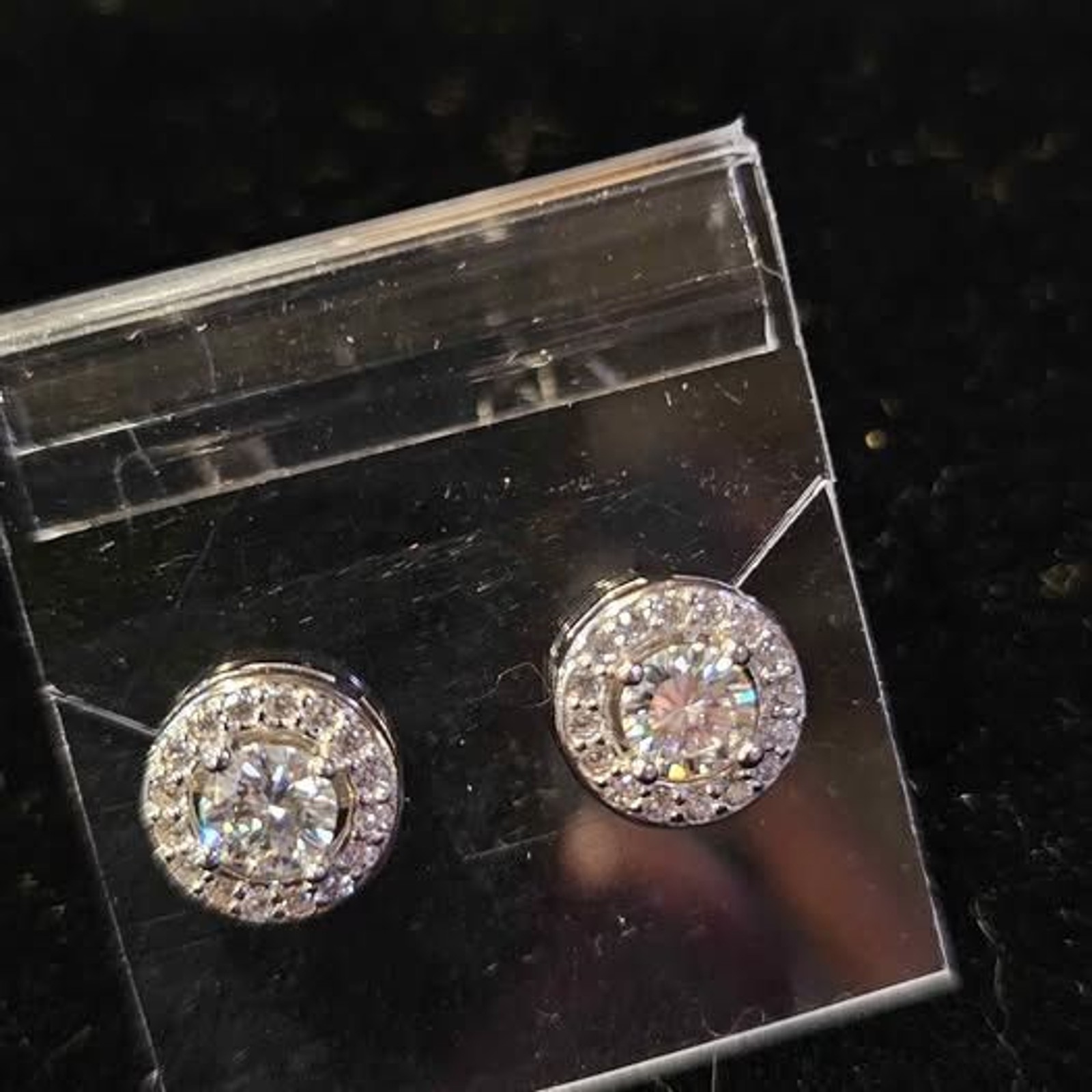 1.24CTW Moissanite Halo Stlye earrings in .925