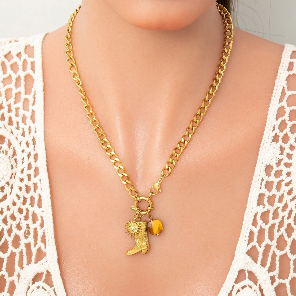 40+5cm Non Tarnishing 18K Boho Charm Necklace