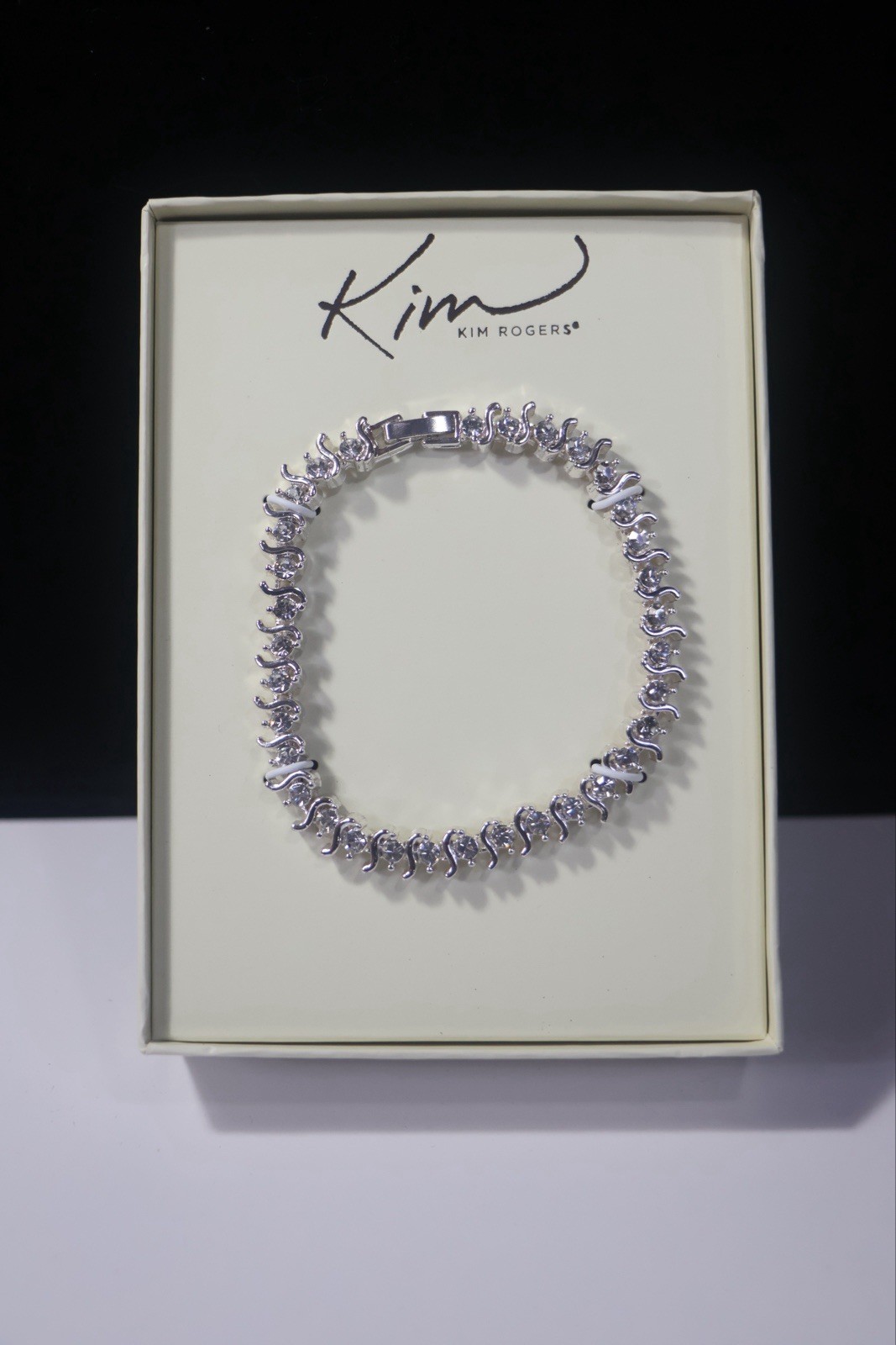 New Silver tone Crystal Bracelet By Kim Rogers