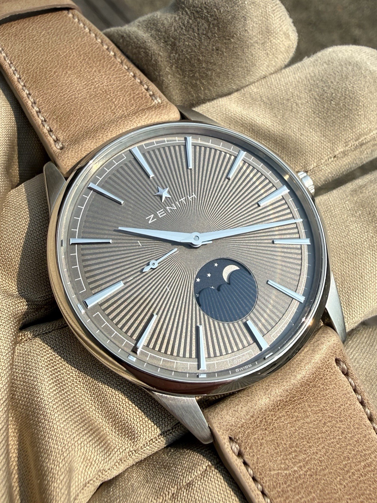 Zenith Elite Moonphase Automatic 40.5mm Stainless Steel Grey Dial 03.3100.692