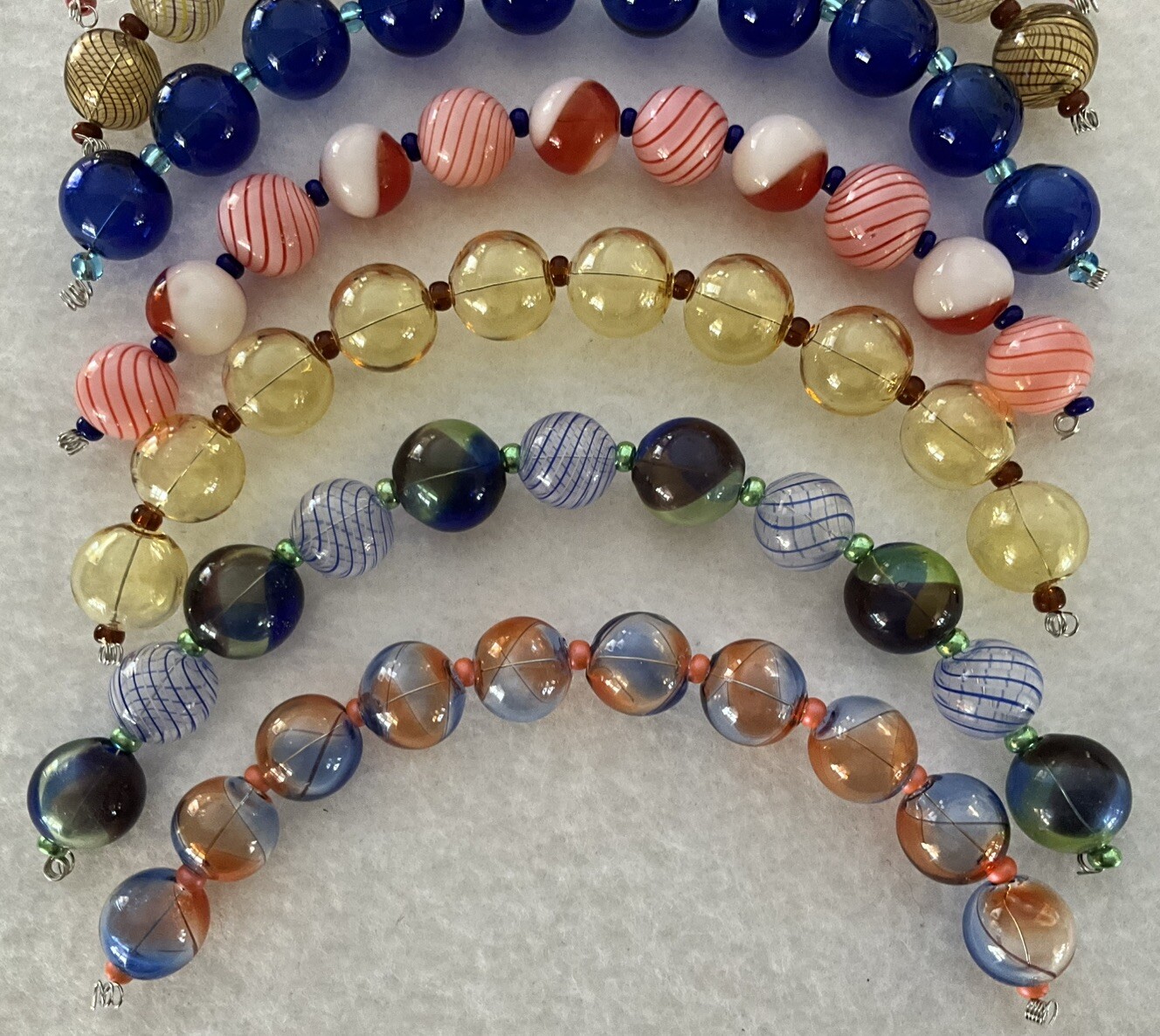 New Handblown LampWork Glass Bead Lot 12-18mm/8 Strands