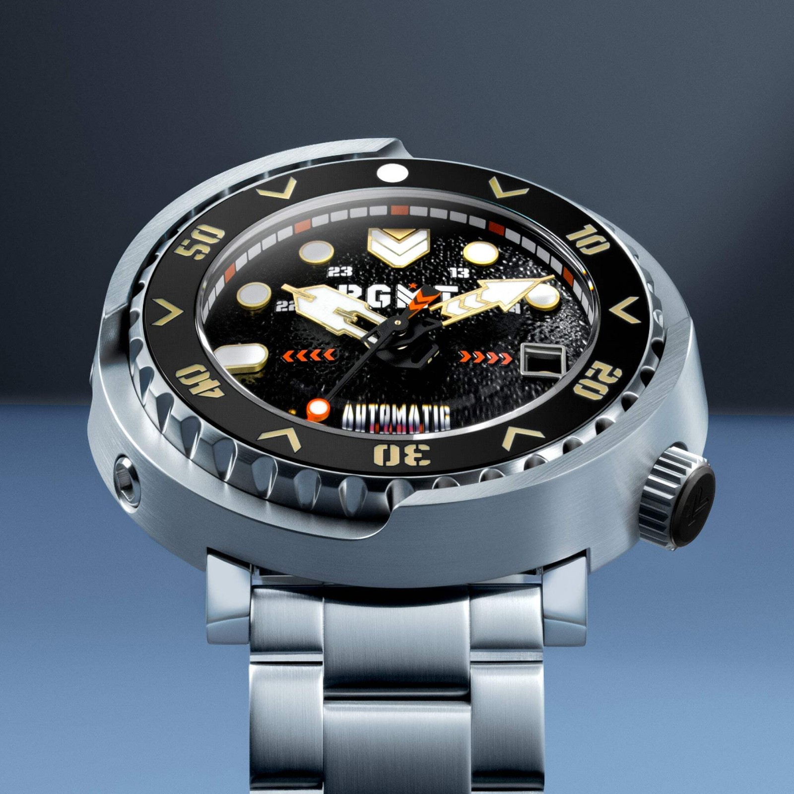 Zumwalt Automatic Black Dial / Stainless Steel Bracelet Black Dial Wristwatch RG
